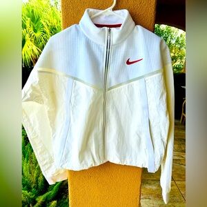 NEW NIKE WHITE USA OLYMPIC BOMBER JACKET OVERSIZED LOOSE FIT SZ LARGE